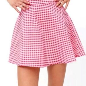 Size medium pink and white gingham mini Urban Outfitters skater skirt